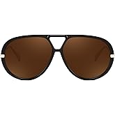 FEISEDY Trendy Oversized Aviator Sunglasses for Women Men Retro Big Round Shield Sun Glasses B4181