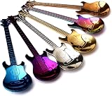 nuoshen 6pc Stainless Steel Guitar Coffee Teaspoons Dessert Ice Cream Stirring view 5