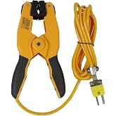 UEi Test Instruments ATTPC3 Pipe Clamp K-Type Thermocouple adapter, HVAC Temperature Probe for Clamp Meters, Surface Thermometer for Boiler and AC Line Temperature Readings