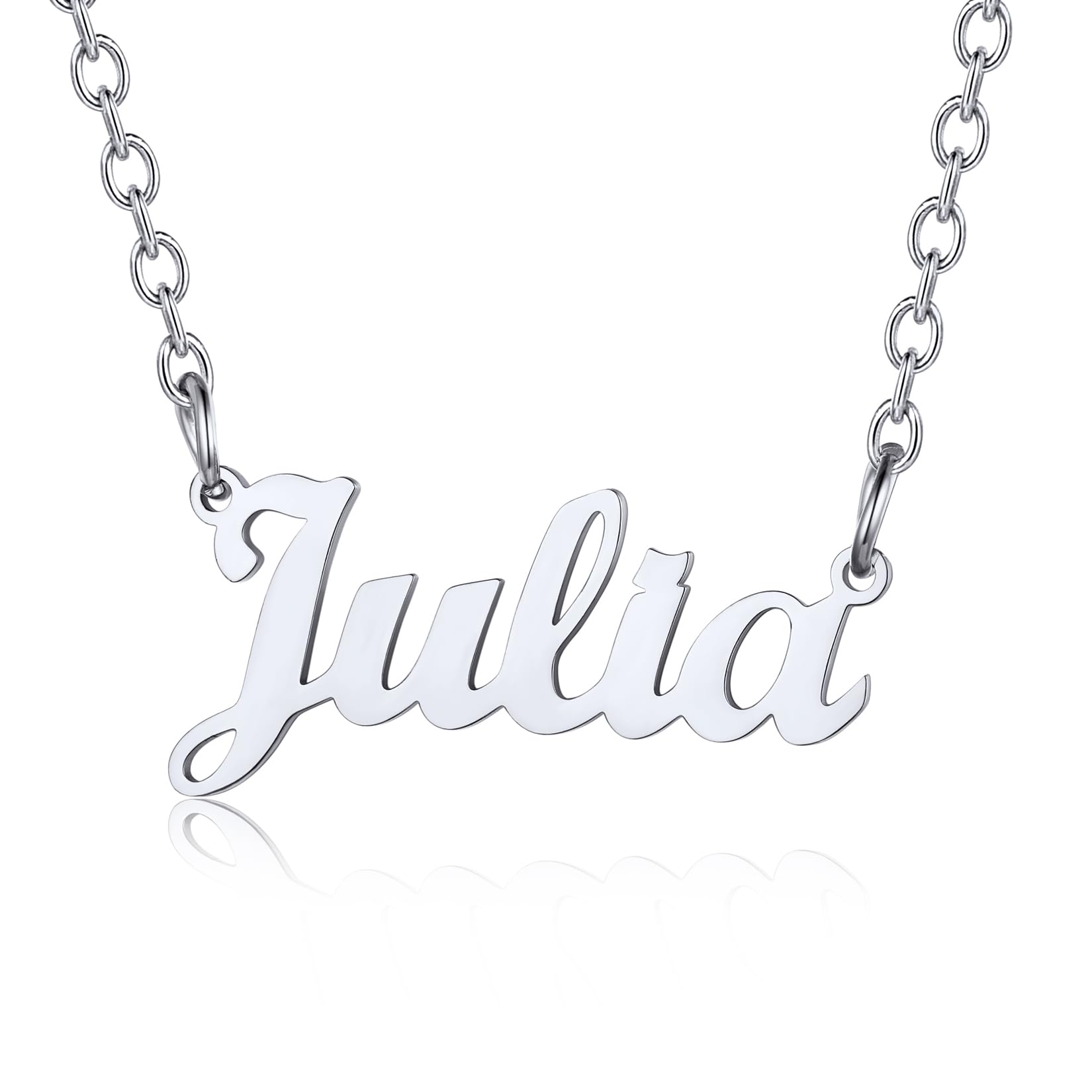 U7 Name Julia Necklaces for Ladies Personalised Pendant Jewellery Womens Necklace