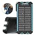 X-DRAGON Solar Charger, 15000mAh Solar Power Bank with Cigarette Lighter, Dual Super Bright LED Light Water-Resistant Dustproof Shockproof Dual USB Phone Charger for iPhone, Samsung, Cell Phone-Blue