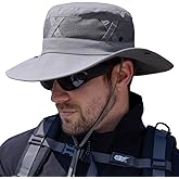 Sireck Fishing Hat UPF50+ Wide Brim Sun Hat for Men Women, Water Resistant Summer Sun Protection Safari Hat Hiking Bucket Hat