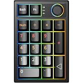 TISHLED Gasket Creamy Mechanical Numpad Programmable Keypad RGB LED Backlit | Wireless 2.4G/Bluetooth 5.0/Wired USB-C Hot Swappable Macro Number Pad Rechargeable Numeric Keyboard Metal Knob, Black