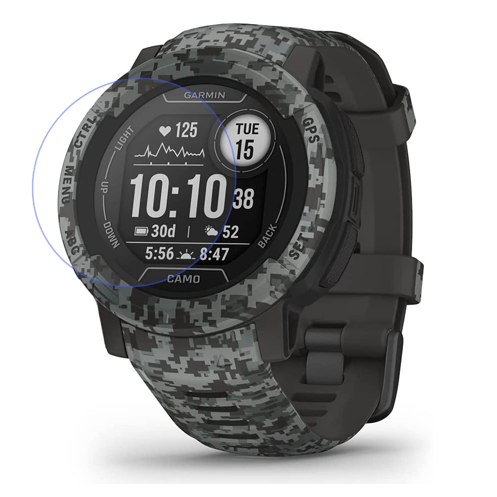 LOKEKE For Instinct 2 Tempered Glass Screen Protector, Premium Tempered Glass Screen Film Protector Compatible for Garmin Instinct 2 Watch, Made From Real Glass