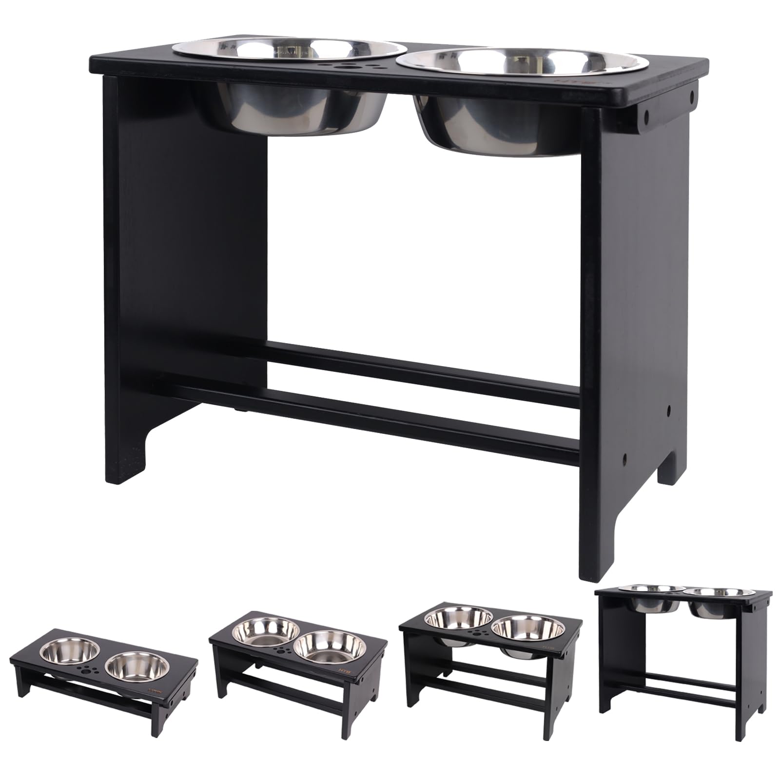 Photo 1 of HTB Elevated Dog Bowls,Raised Dog Bowl Stand with 2 Stainless Steel Bowls,Elevated Raised DogBowls for Large Medium Small Sized Dogs