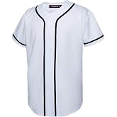 EALER BJ80 Series Mens Baseball Jersey Button Down Shirts Short Sleeve Hipster Hip Hop Sports Uniforms