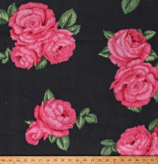 Amazon Com Fleece Bohemian Roses Pink Flowers Floral On Gray Fleece Fabric Print By The Yard Dt 6141 Ma 1gray