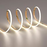 TOPAI 12V Thin 4mm Dotless COB LED Strip 16.4ft 4000K Under Cabinet Light | Narrow Natural White Tape Lights, 400 LEDs/M, No Dark Spots, Flexible Cuttable, Self Adhesive DIY Easy Install