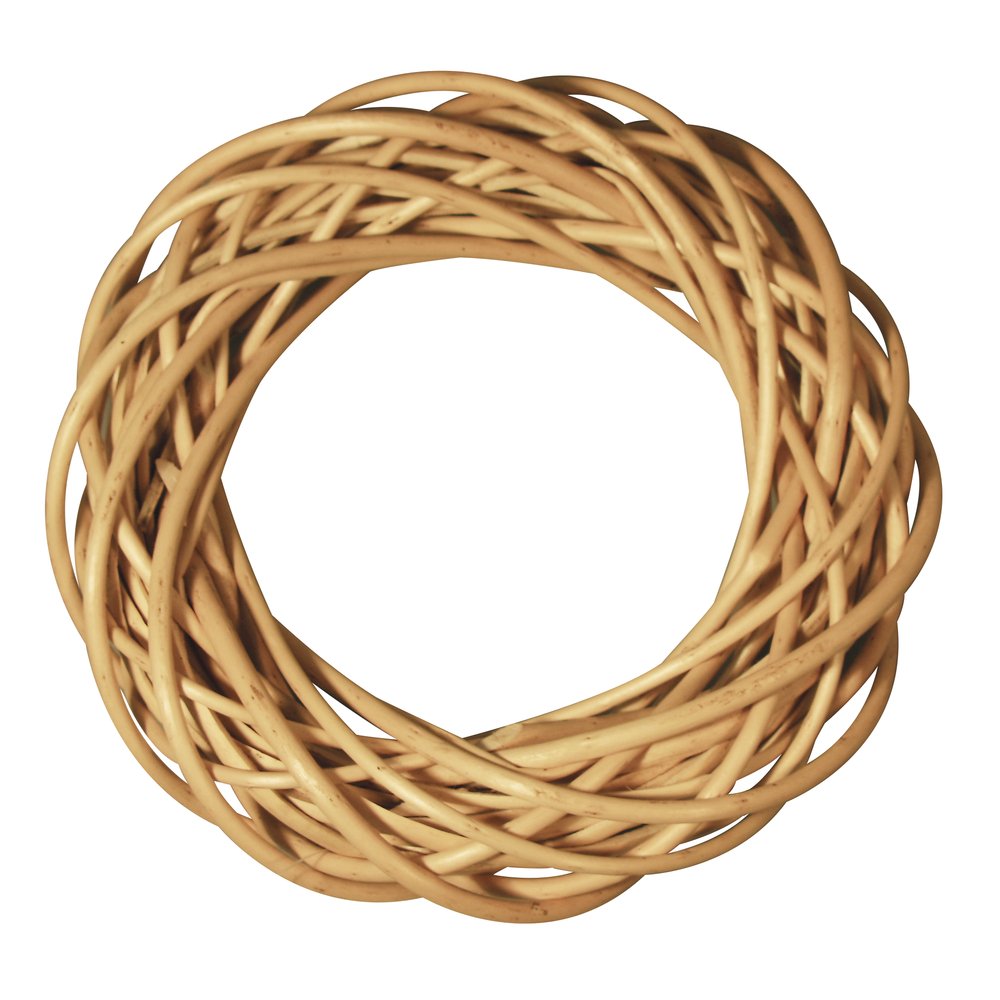 Rayher 65018000 Peeled Willow Wreath with a Diameter of 30 cm, Braided Wreath Making Base for Door Wreath and Home Decoration