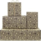 Apol Penguin Wrapping Paper 4 Sheets Cartoon Cute Animal Gift Wrap Paper Penguins with Snowflake Aquarium Birthday Wrapping Paper Grey Kraft Papers for Boy Girl Gift Wrapper Supplies,28x20Inches