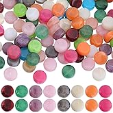 SOFPLATE 1 Box 100Pcs Flat Round Acrylic Beads Plastic Spacer Bead Bulk Small Colorful Pony Disc Coin Imitation Gemstone Plastic Loose Beads for Beading Bracelets Necklaces Jewelry Making Adults