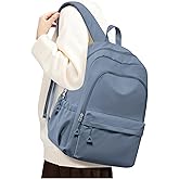 BJLFS Small Blue Backpack for School Women Girls, Waterproof Bookbag Cute High School Backpack for Men Teen Boys, Lightweight Travel College Back Pack Mochilas Escolares para Casual Daypack Rucksack