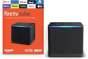 Amazon Fire TV Cube, with AI-powered Fire TV Search, Hands-free streaming device with Alexa, Wi-Fi 6E, 4K Ultra HD
