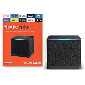 Amazon Fire TV Cube, with AI-powered Fire TV Search, Hands-free streaming device, find shows faster with Alexa+, Wi-Fi 6E, 4K