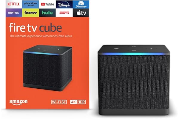 Amazon Fire TV Cube, with AI-powered Fire TV Search, Hands-free streaming device, find shows faster with Alexa+, Wi-Fi 6E, 4K Ultra HD