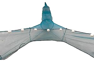 Fiskenet EEL Fishing Net Mesh Trap Fishing Trap Net 8m/10m Trailing Fishing Cage with Iron Chain Bobber Folding Crab Cage for River Block Fishing Cage, Mouth Width 8m/10m Shrimp Cage