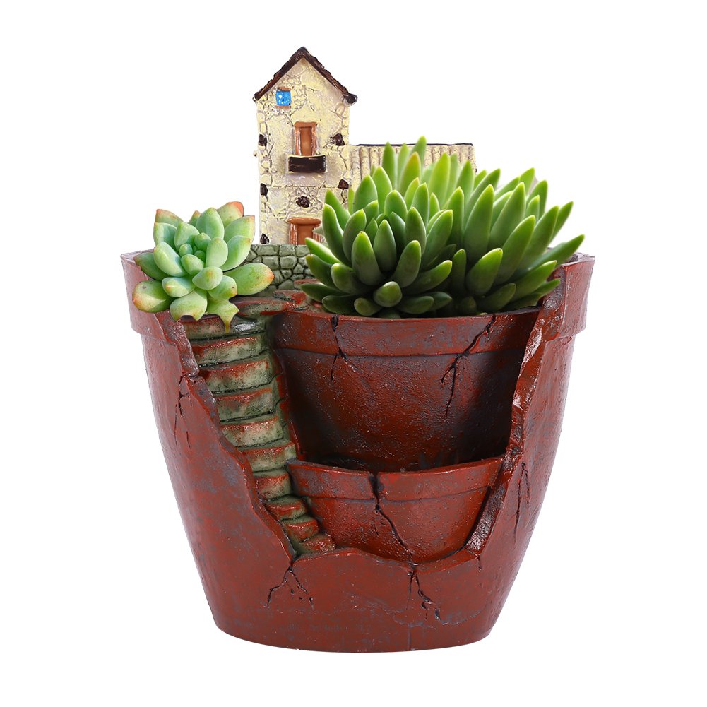 Flower Pot, Resin Hanging Garden Shape Plant Pot for Planting Succulent Plants Garden Home Decoration