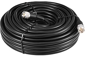 MOOKEERF 75ft UHF Male to Male Coax Cable - Low Loss UHF CB Coax Cable for HAM, VHF Radio, SWR Meter, Antenna Analyzer