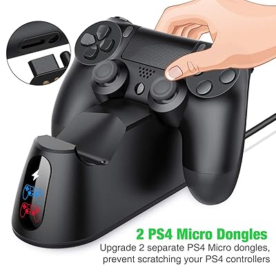 Buy Ps4 Controller Charger Ps4 Charging Station With Dual Charging Port Ps4 Controller Charger Station For Playstation 4 Ps4 Ps4 Slim Ps4 Pro Controller Upgrade Usb C Cable Separate Ps4 Micro Receiver Online In Indonesia B07d8xbhpr