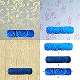 MagiDeal 7inch Embossed Star Pattern Painting Roller Brush Wall Decor DIY Tool Blue