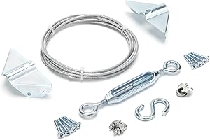 SANKINS Anti-Sag Gate Kits for Wooden Fence, Zinc Plated Steel, Gate Support Cable Kit Hardware, Gate Sag Frame Kit Hardware for Wooden Fence, Wood Gate Door Repair Kit for Outdoor, 1 Pack, Silver