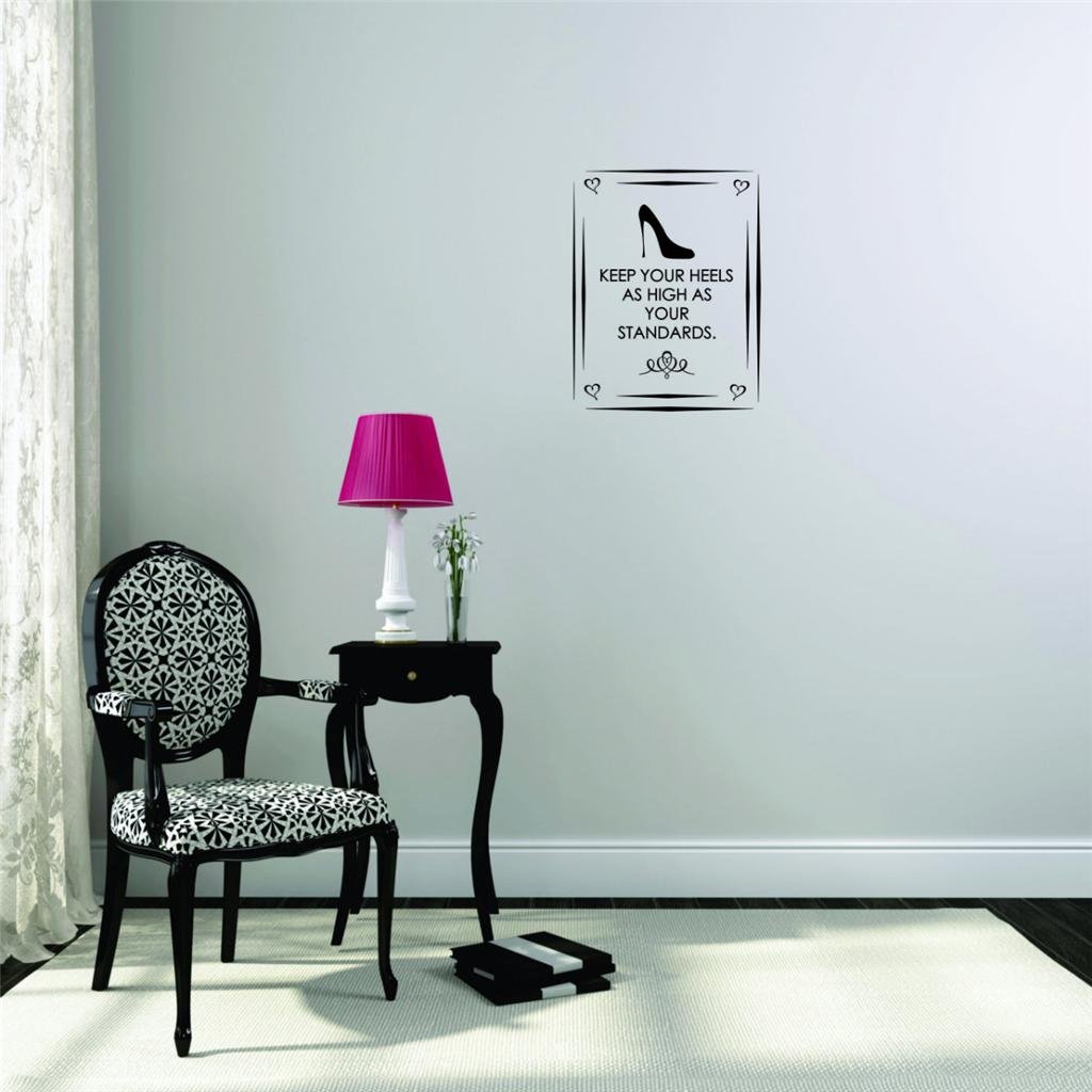 Photo 1 of *** FACTORY SEALED*** Design With Vinyl Design With Vinyl Wall Decal Keep Your Heels As High As Your Standards Show Motivational Wall Decal for Boys Girls Bedroom - Size: 15 Inch X 30 Inch
