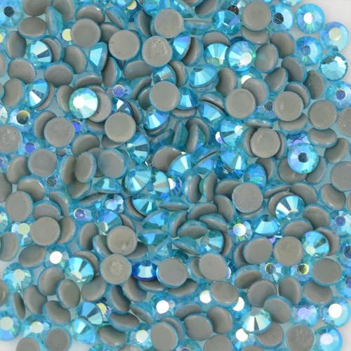 Premium PELLOSA Machine Cut Rhinestone Hot Fix SS-30(6.4mm-6.6mm) AB Aquamarine 2 Gross (288 stones)