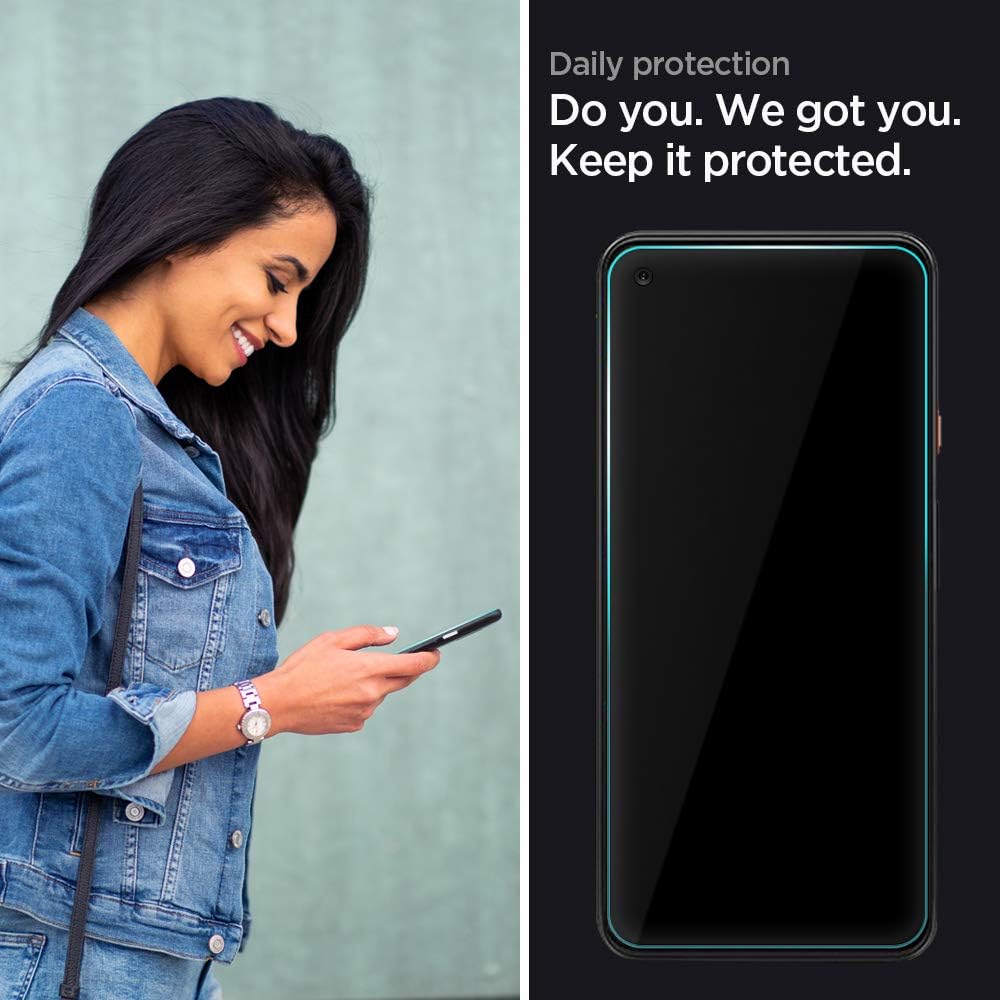 Spigen Tempered Glass Screen Protector [Glas.tR AlignMaster] Designed for Pixel 4a - 2 Pack/Case Friendly
