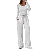 Trendy Queen 2 Piece Matching Lounge Sets for Women Fall Fashion Outfits 2026 Two Piece Travel Sweatsuits Clothes