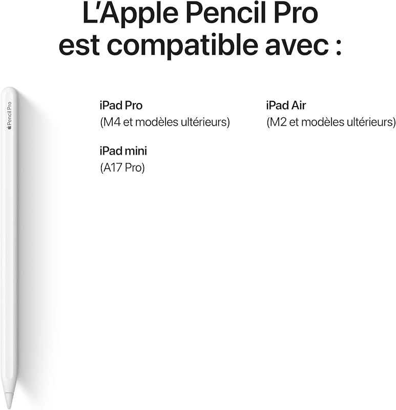 Pencil Pro:Outils avancés, précision au pixel près, sensibilité à l’inclinaison et à la pression,faible latence inégalée sur le marché pour la prise de notes, le dessin et la création artistique