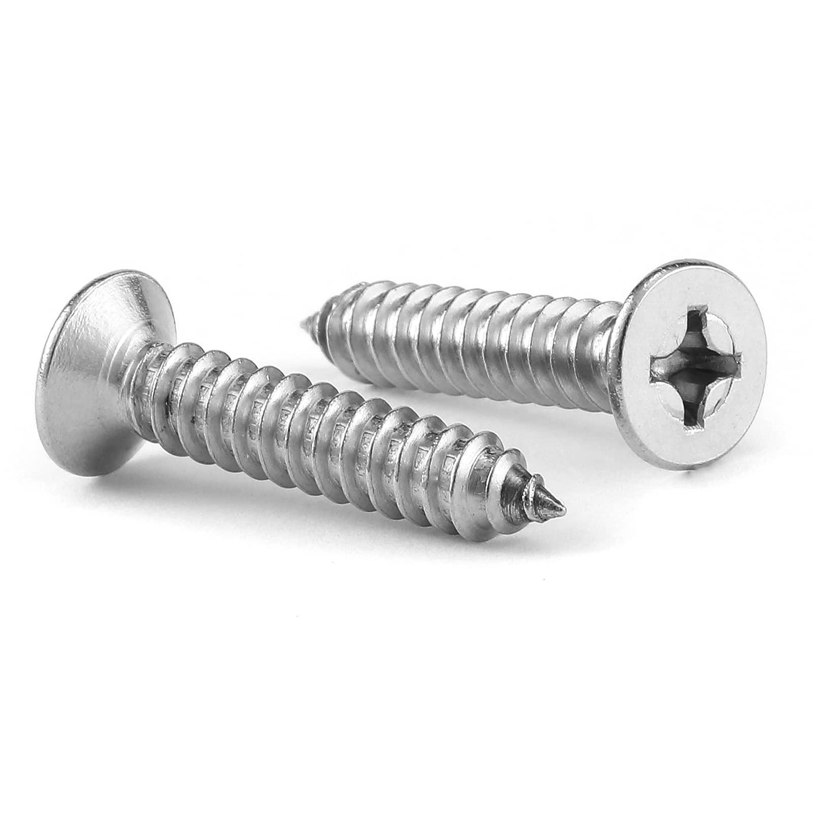 Photo 1 of #4 x 3/4" Wood Screw 100Pcs 18-8 (304) Stainless Steel Screws Flat Head Phillips Fast Self Tapping Drywall Screws by SG TZH