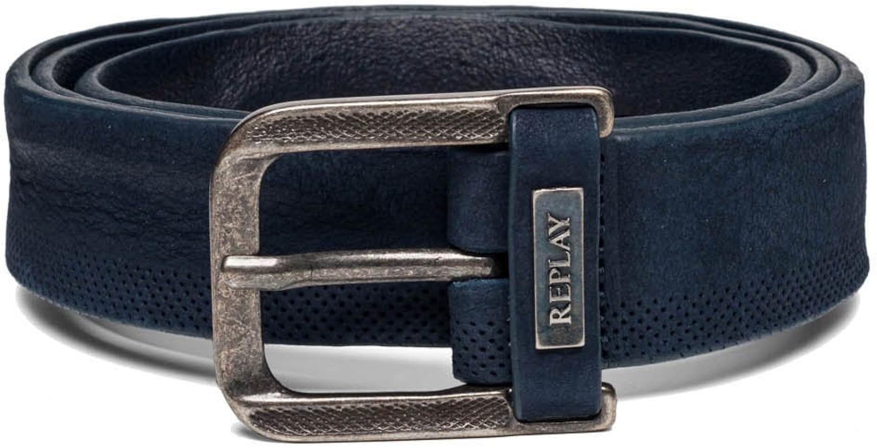 Replay AM2499 Navy Leather Belt 95 Amazon.co.uk Clothing