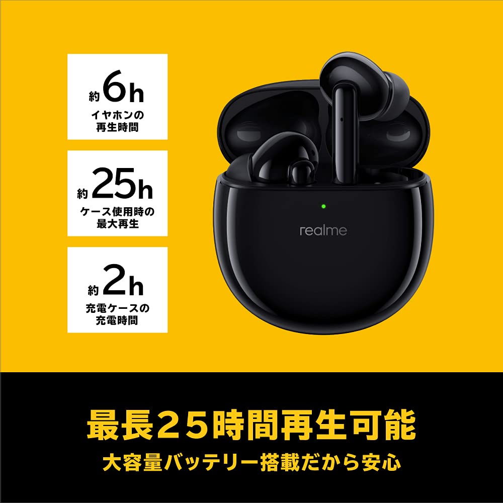 Realme Buds Air Pro Wireless Earphones, Black, VGP Award, Noise Canceling, External Sound Capture, Up to 25 Hours of Playback, Fast Charging, AAC SBC, Bluetooth 5.0