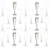 Oojami 100 Pack Disposable Plastic Champagne Flutes 4.5 oz Clear - BPA-Free Wedding Party Toasting Glasses Bulk for Celebrations