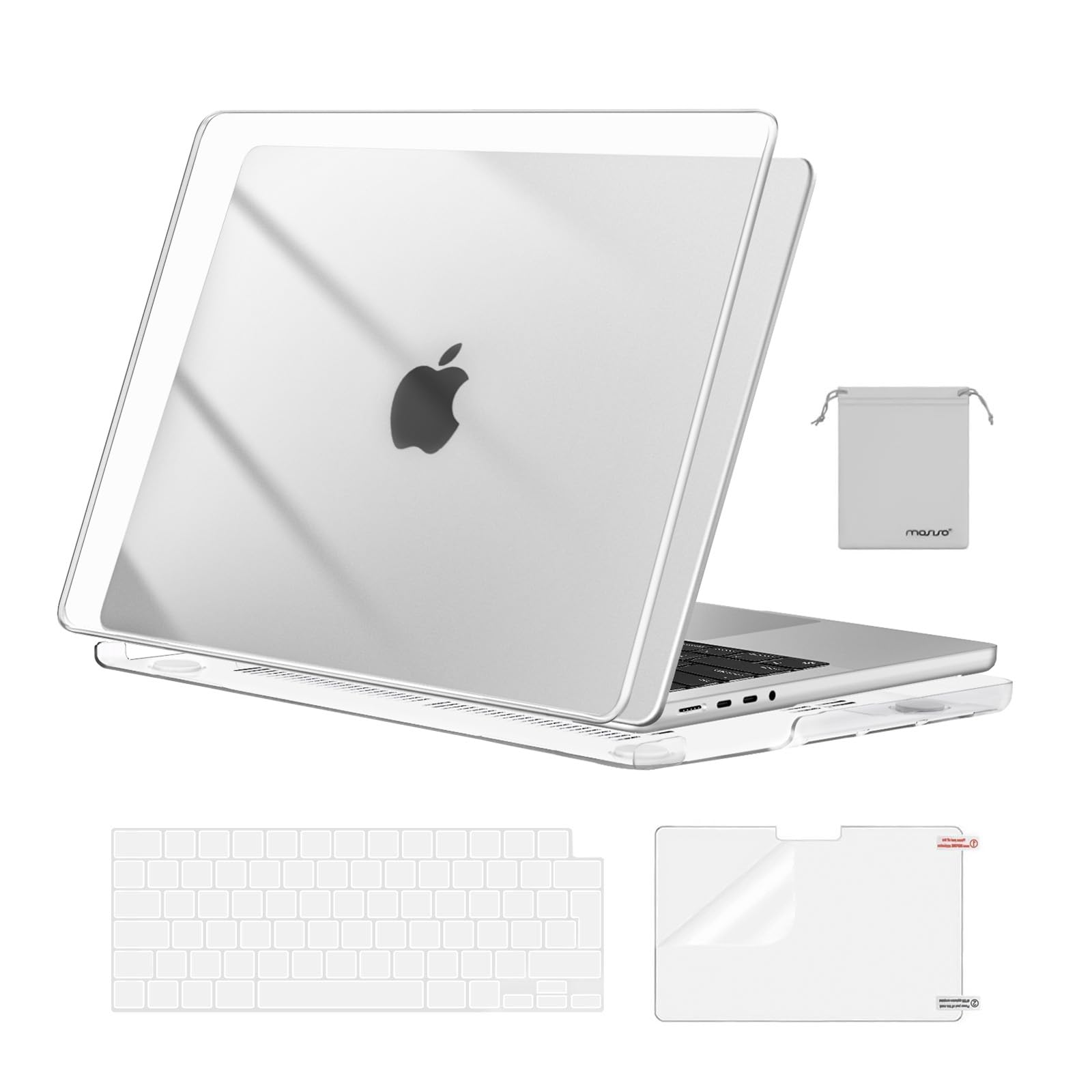 MOSISO Compatible with MacBook Pro 14 inch Case 2026-2021 M5 M4 M3 M2 M1 A3434 A3112 A3185 A3401 A2918 A2992 A2779 A2442, Hard Shell Cover &Keyboard Skin &Screen Protector &Pouch, Crystal Clear