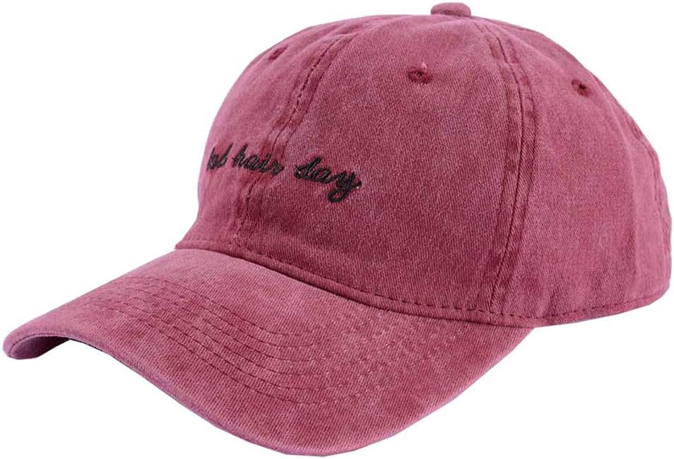 Vintage Distressed Bad-Hair-Day-Embroidery Baseball-Cap Dad-Hat - Unisex Washed Cotton Hat