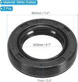 PATIKIL 20mm x 32mm x 7mm Nitrile Rubber TG4 Oil Seal for Shaft Pumps Engines view 2