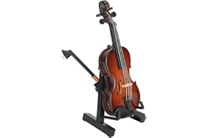 Mini Violin Model, with Stand Case Exquisite Mini Musical Instrument, Beautiful for Office Home