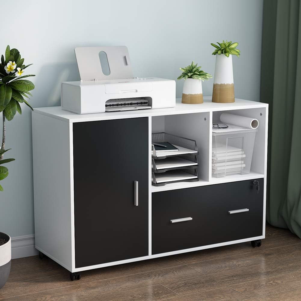 Tribesigns Mobile File Lateral Filing with Wheels