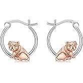 925 Sterling Silver Cute Dog Earrings Hoop Earrings for Girls for Senstive Ears Dog Jewelry Gifts for Daughter