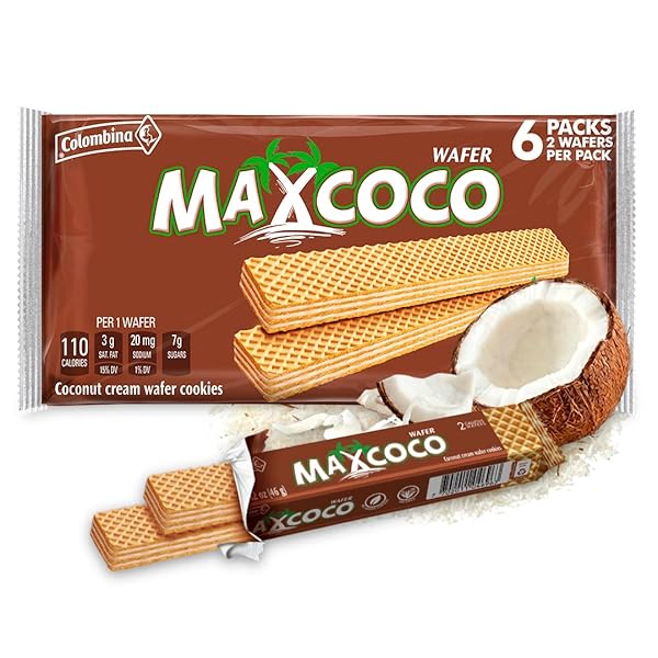 COLOMBINA MAXCOCO COCONUT WAFER COOKIES, 1 PACK OF...