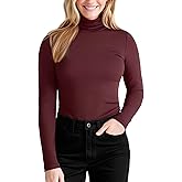 Zengjo Womens Turtleneck Long Sleeve Shirts Fitted Thermal Base Layer Top for Cold Weather
