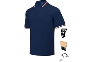 VKT 4 Pcs Official Baseball/Softball Umpire Kit Set Including Umpire Shirt Indicator Brush Whistle for Men Referee