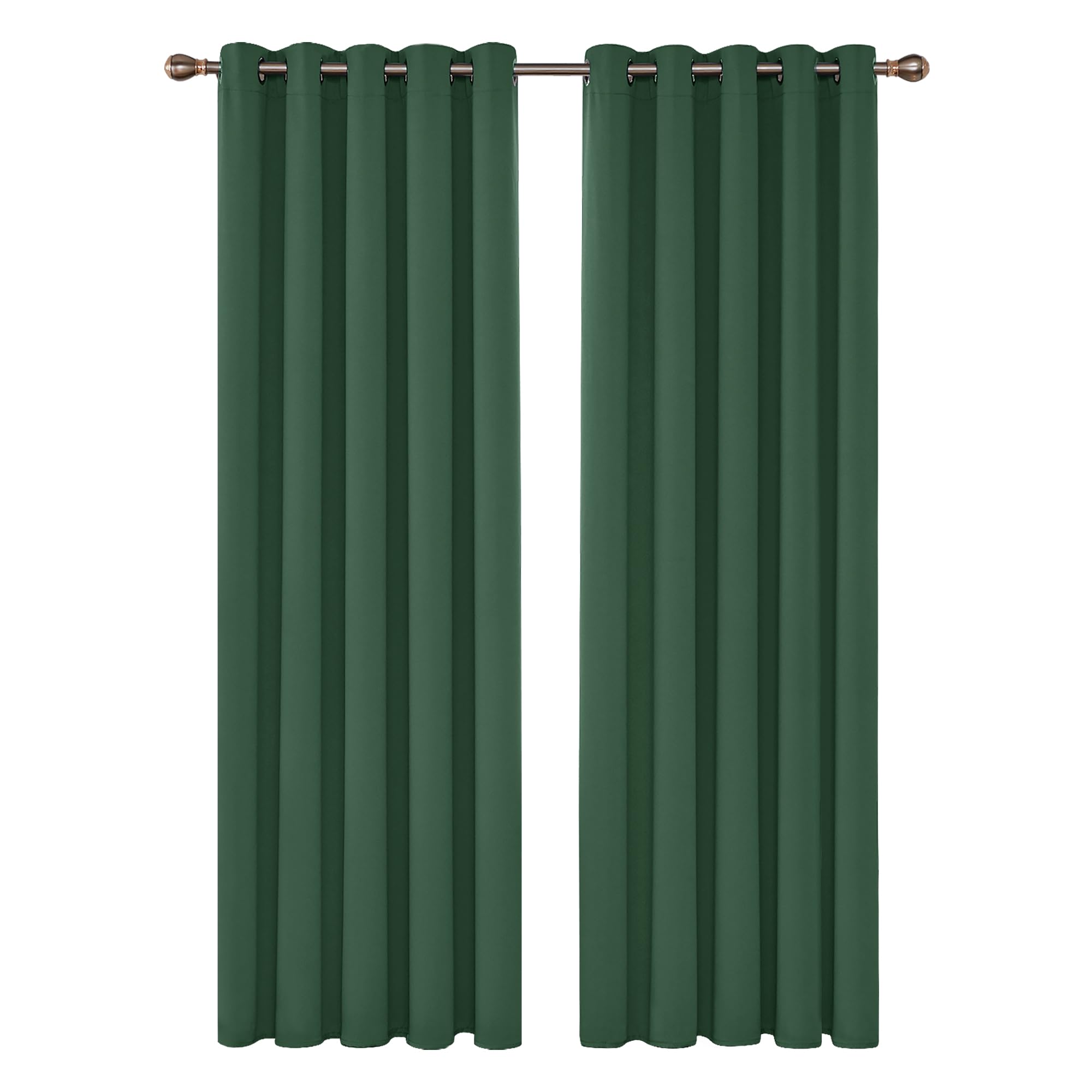 Deconovo Green Curtains Thermal Insulated Eyelet Blackout Curtains for Bedroom 46 x 90 Inch Forest Green Two Panels