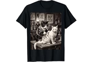iFreya Cat Smoking Tattoo Vintage Inked Kitty Artist Funny Meme T-Shirt