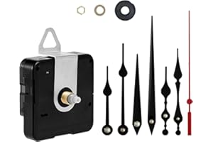 Roymnie Clock Mechanism Replacement Battery Operated Silent Clocks Kit Include Clock Hands Second Hand DIY Repair Parts Shaft Length 12mm(15/32 Inches)