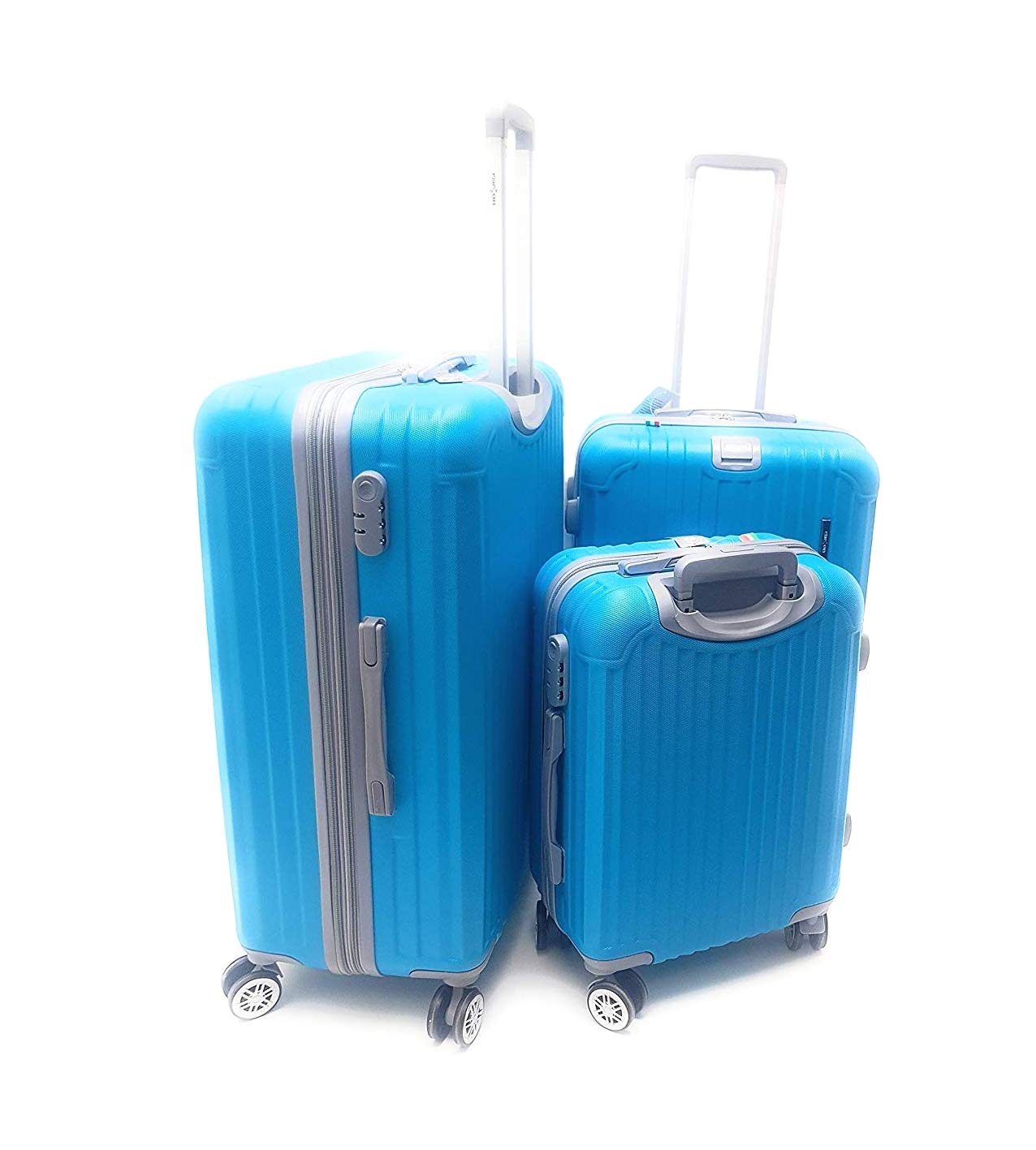 Argento Set 3 Valigie Trolley Rigide Abs 8 Ruote Bagaglio a Mano Idoneo  Company Low Cost Valigeria urban-earth.co.uk