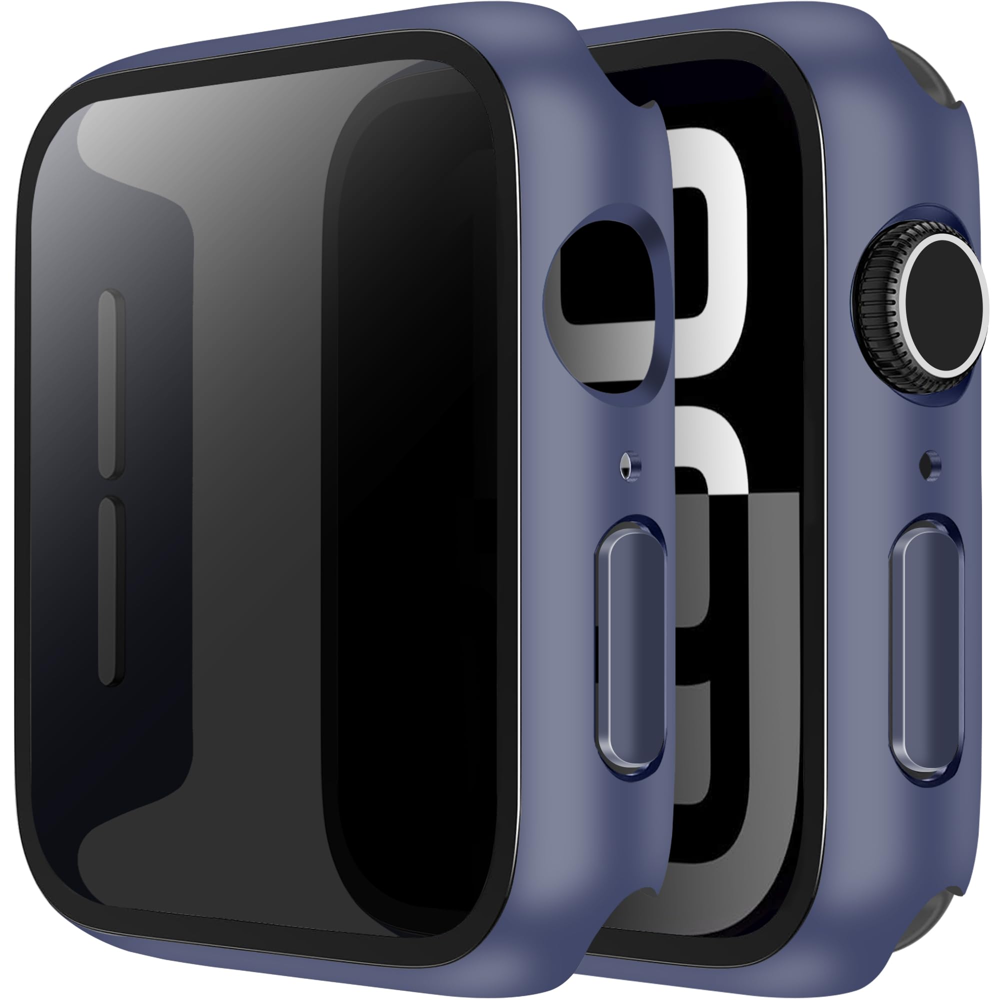LINTEKER 2 Pack for Apple Watch 46mm Case with Privacy Screen Protector, [Anti-Peeping] Ultra-Thin Protective Cover for Apple Watch Series 11 (2025) / Series 10 46mm, Blue