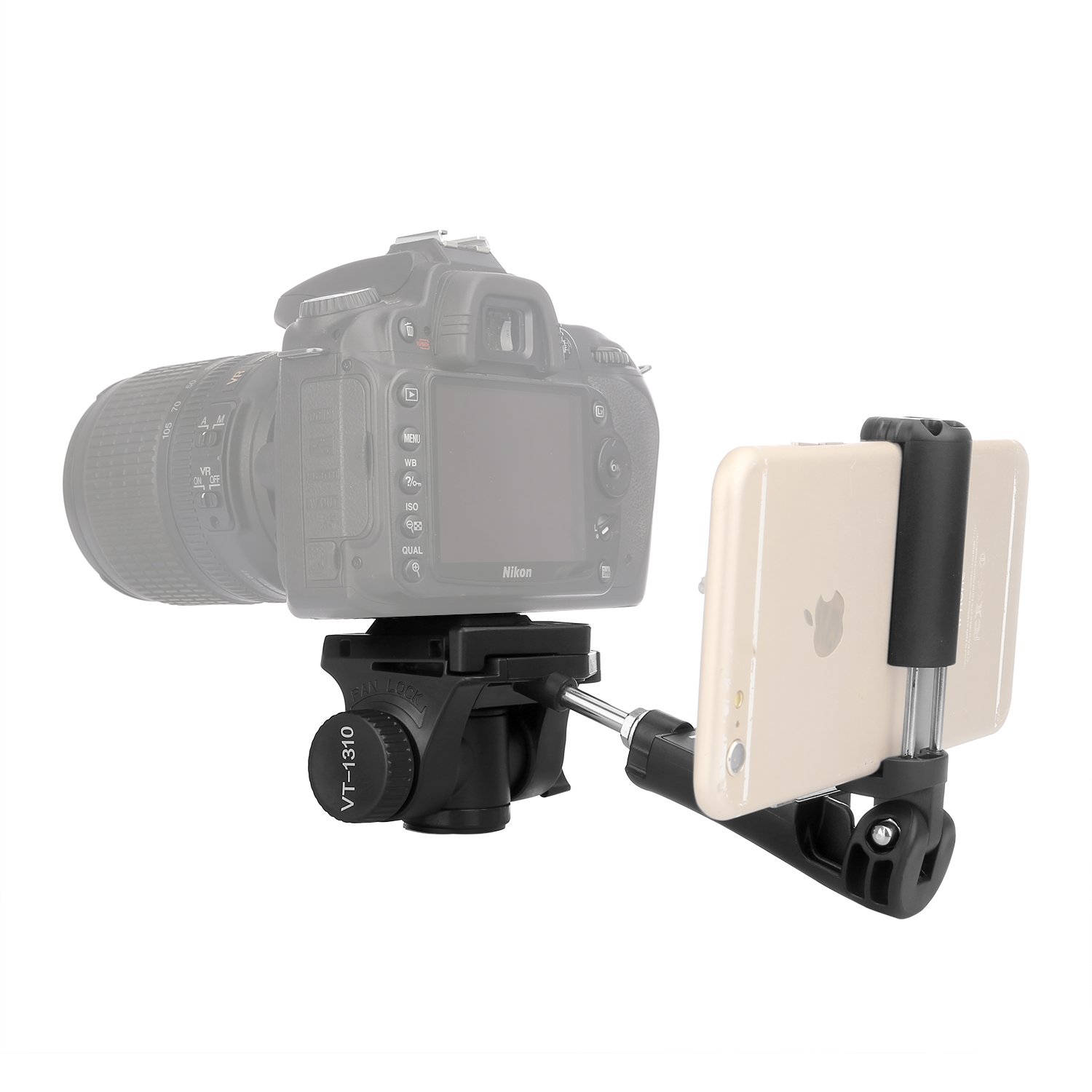 Kamisafe KINGJOY VT-1310 Portable Lightweight Camera Video Tripod Pan Tilt Head with 1/4\