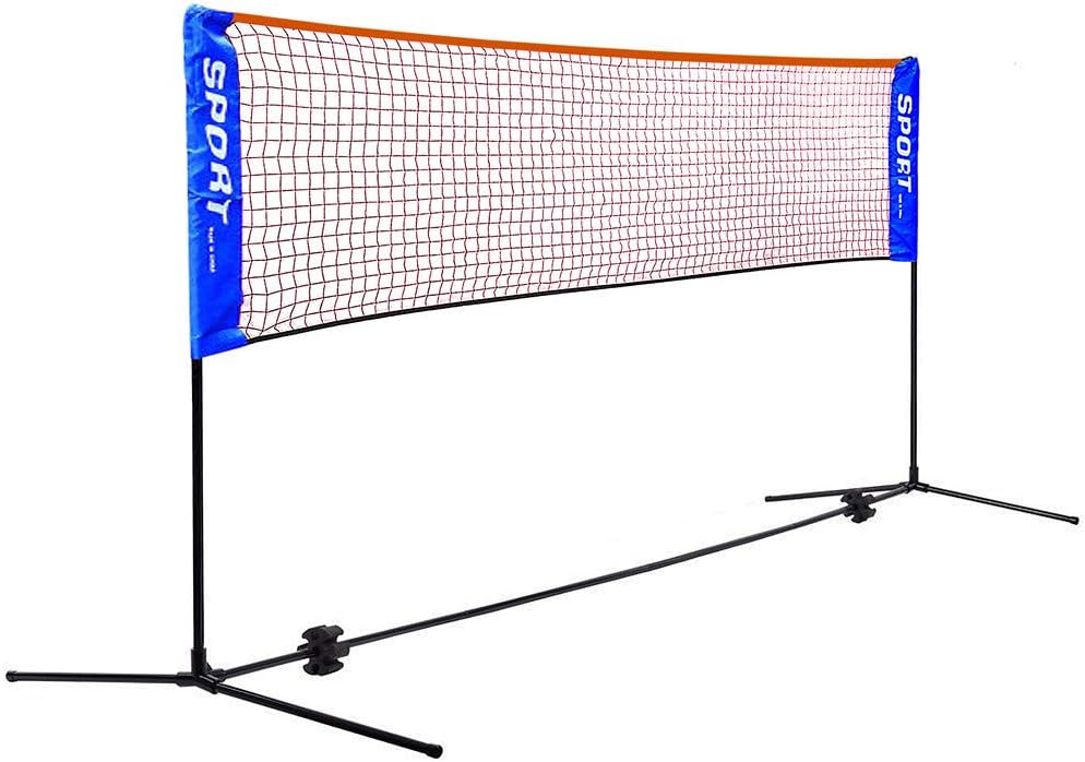 AKOZLIN Portable Adjust Height 2.8-5ft Tennis Badminton Volleyball Net Set - Net for Tennis, Soccer Tennis, Pickleball, Kids Volleyball for Indoor or Outdoor Court, Beach, Driveway : Sports & Outdoors
